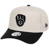 Milwaukee Brewers Women's New Era 9FORTY Chrome x Black A-Frame