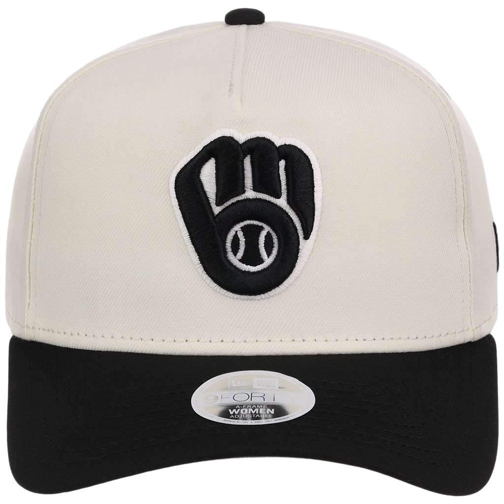 Milwaukee Brewers Women's New Era 9FORTY Chrome x Black A-Frame