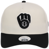 Milwaukee Brewers Women's New Era 9FORTY Chrome x Black A-Frame