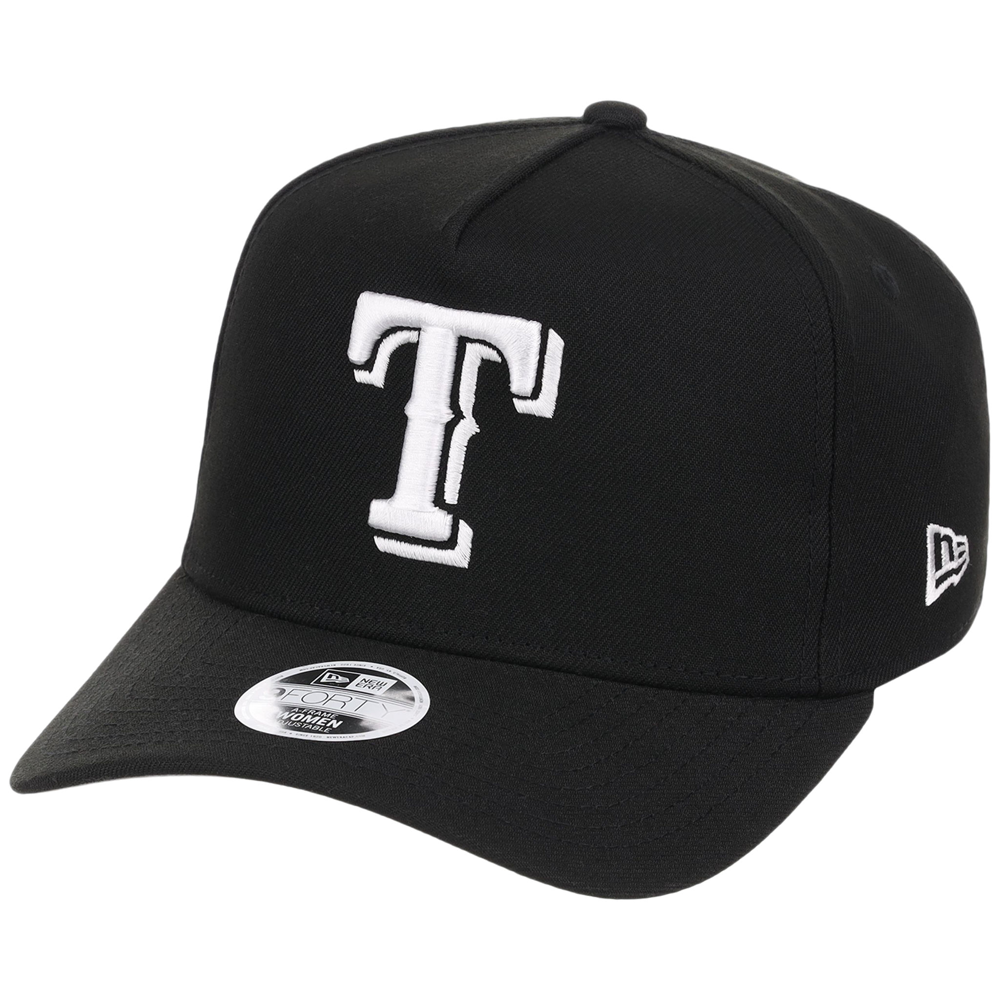 Texas Rangers Women's New Era 9FORTY Black A-Frame