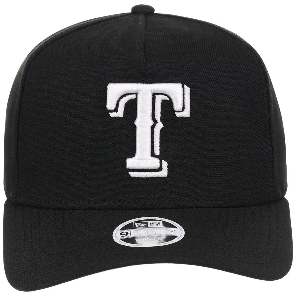Texas Rangers Women's New Era 9FORTY Black A-Frame