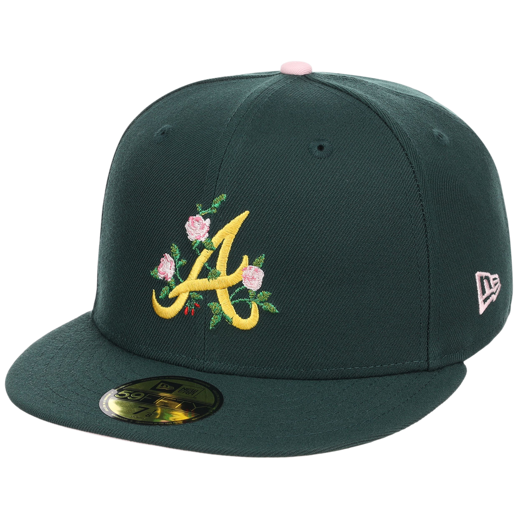 Atlanta Braves MLB Augusta Bloom New Era 59FIFTY - Dark Green