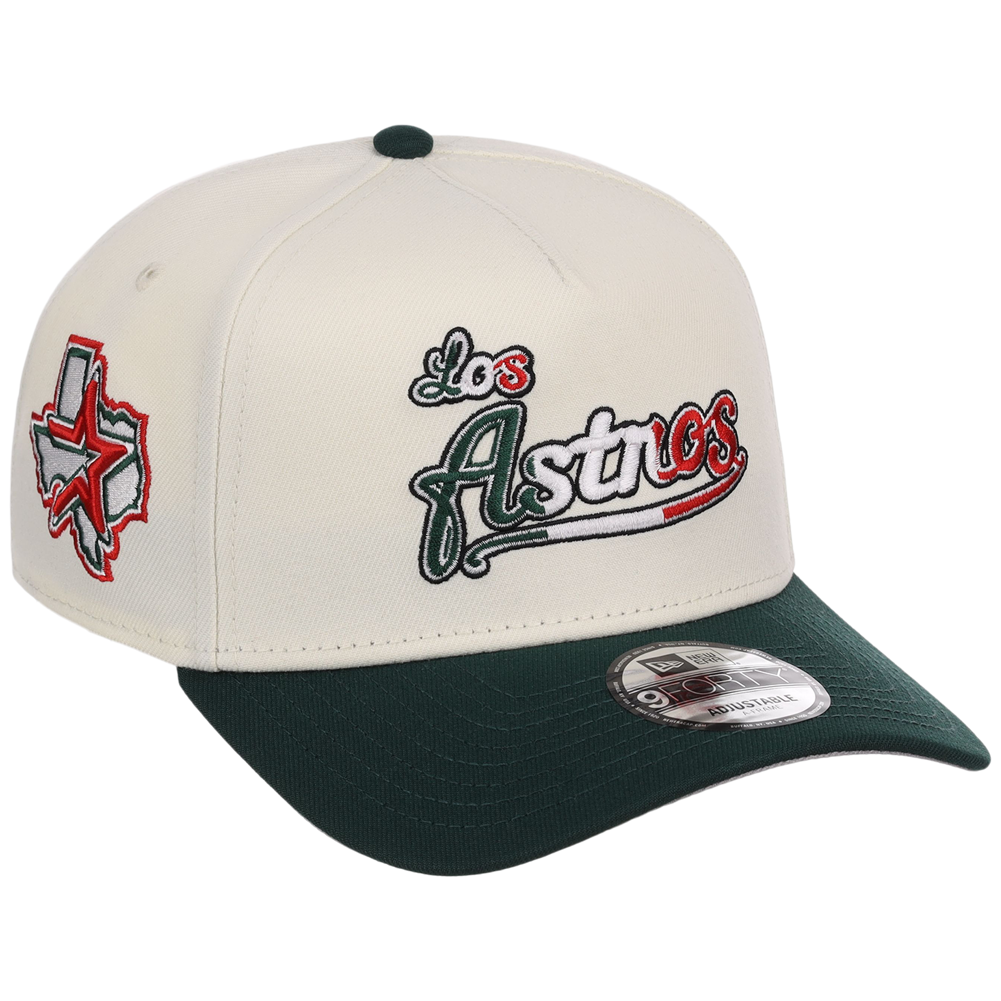 Houston Astros Houston Crown the City 'Los Astros' New Era 9FORTY (Chrome/Dark Green)