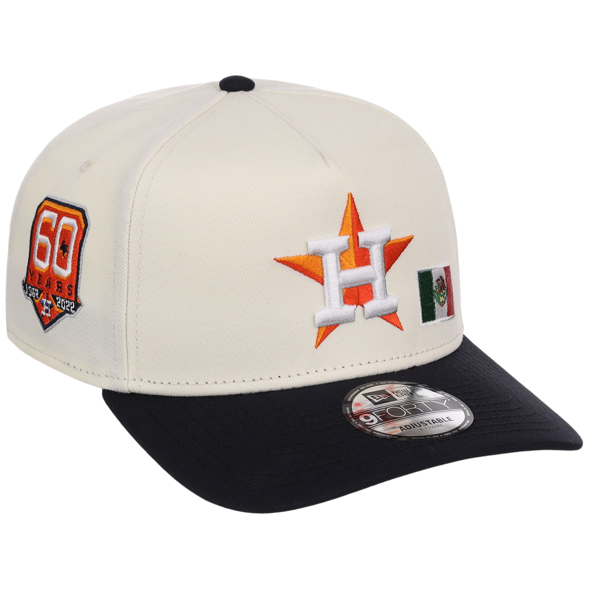 Houston Astros Houston Crown the City 'MEX Flag' New Era 9FORTY (Chrome/Navy)