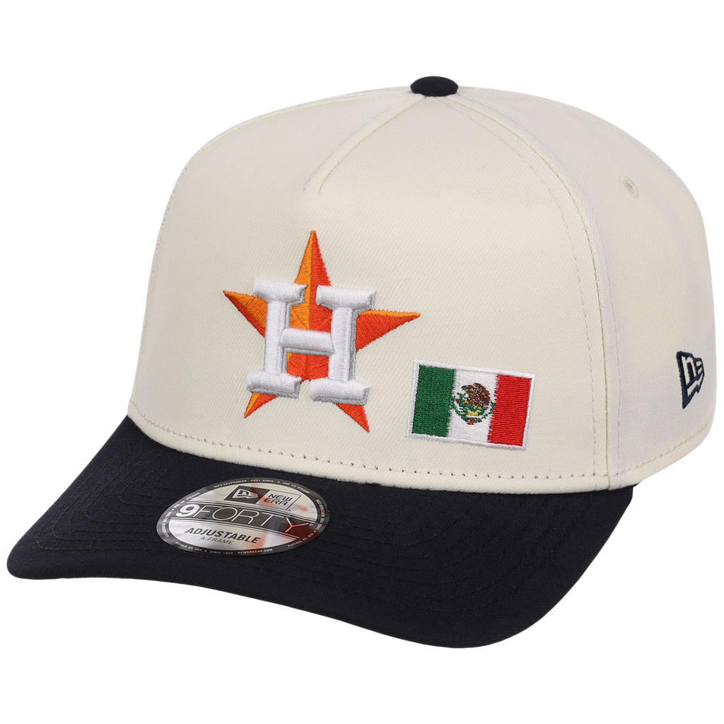 Houston Astros Houston Crown the City 'MEX Flag' New Era 9FORTY (Chrome/Navy)