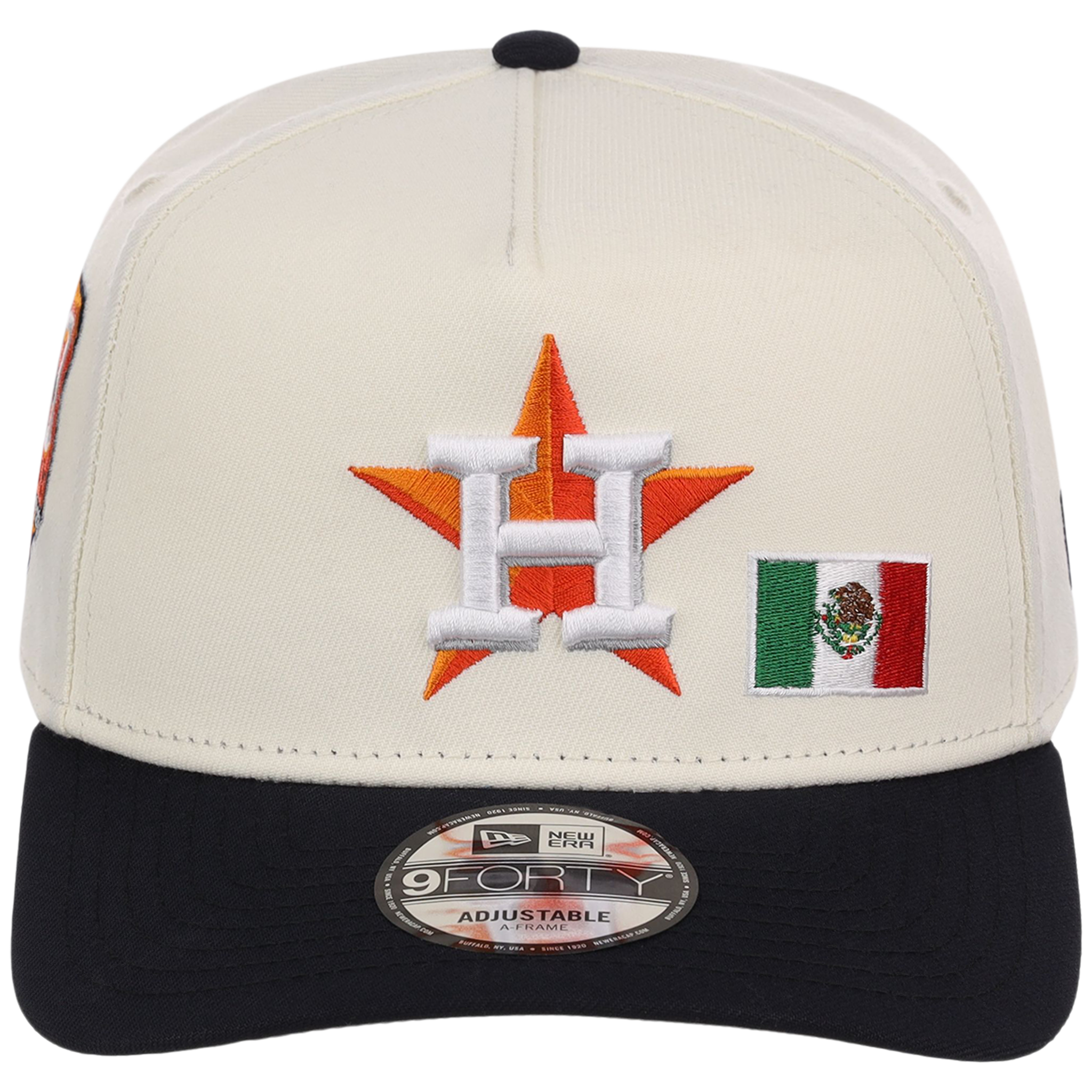 Houston Astros Houston Crown the City 'MEX Flag' New Era 9FORTY (Chrome/Navy)