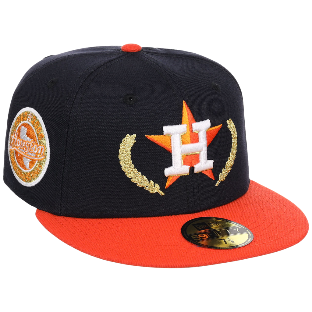 Houston Astros Houston Crown the City 'Gold Leaf' New Era 59FIFTY (Navy/Orange)