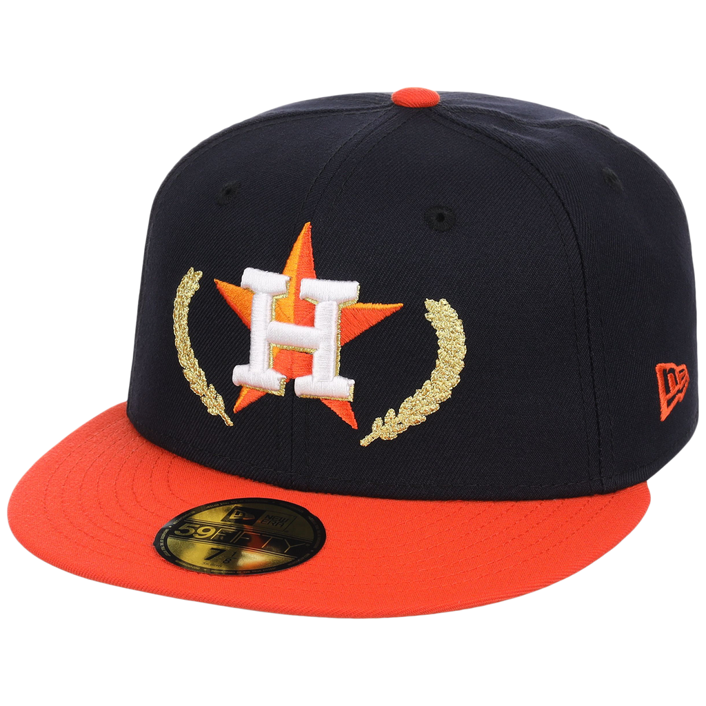 Houston Astros Houston Crown the City 'Gold Leaf' New Era 59FIFTY (Navy/Orange)