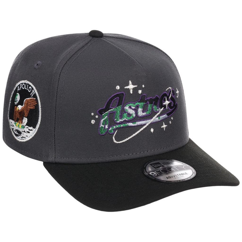 Houston Astros Houston Crown the City 'Celestial Script' New Era 9FORTY (Dark Graphite/Black)