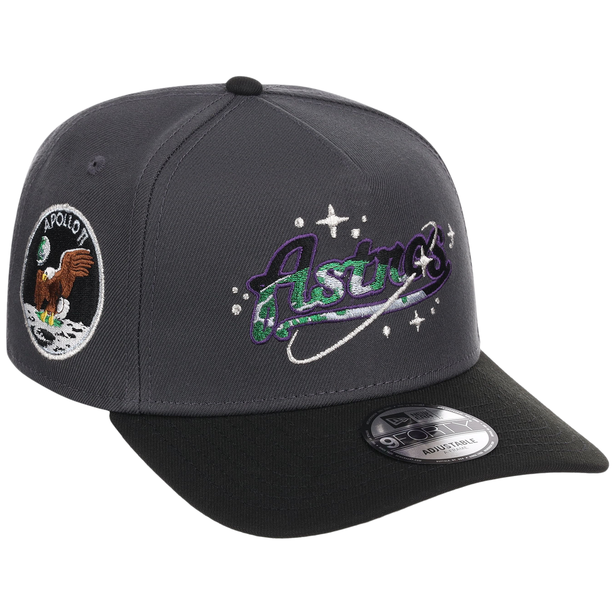 Houston Astros Houston Crown the City 'Celestial Script' New Era 9FORTY (Dark Graphite/Black)