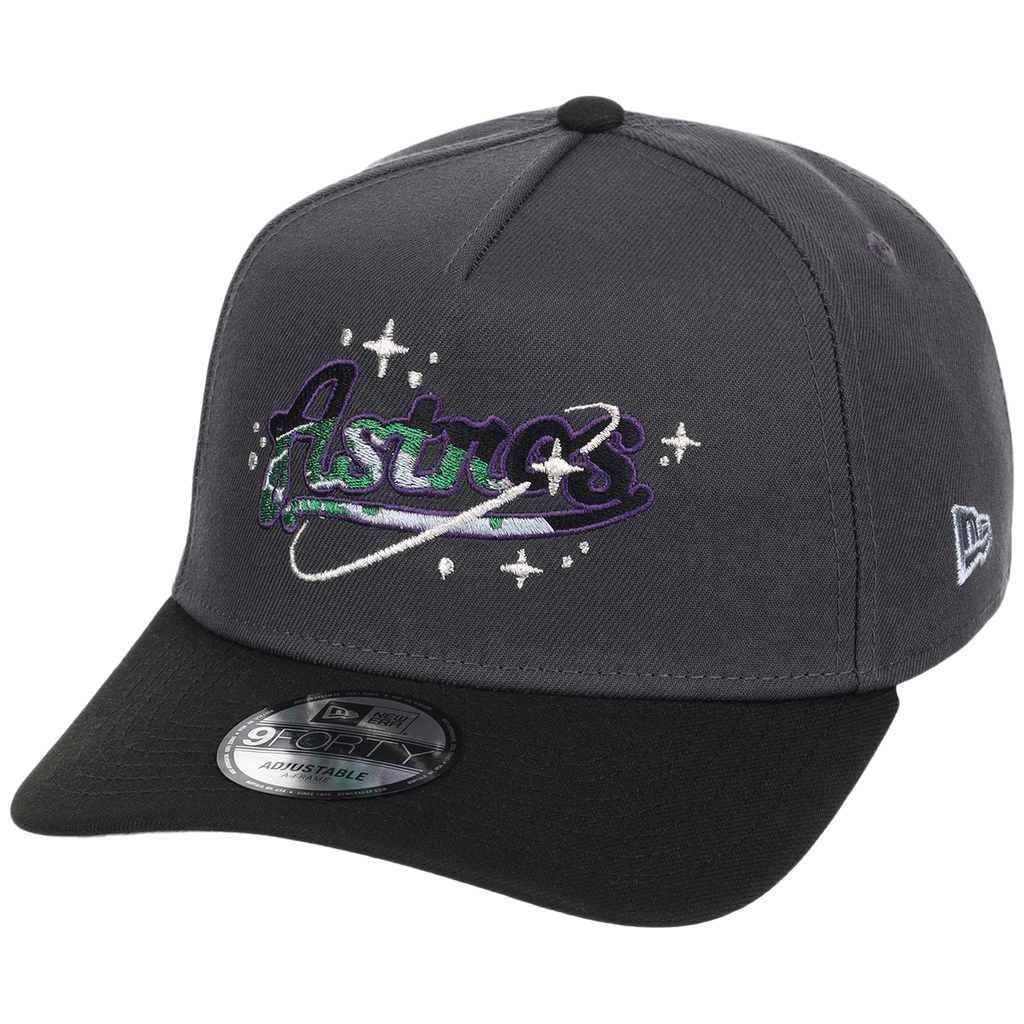 Houston Astros Houston Crown the City 'Celestial Script' New Era 9FORTY (Dark Graphite/Black)