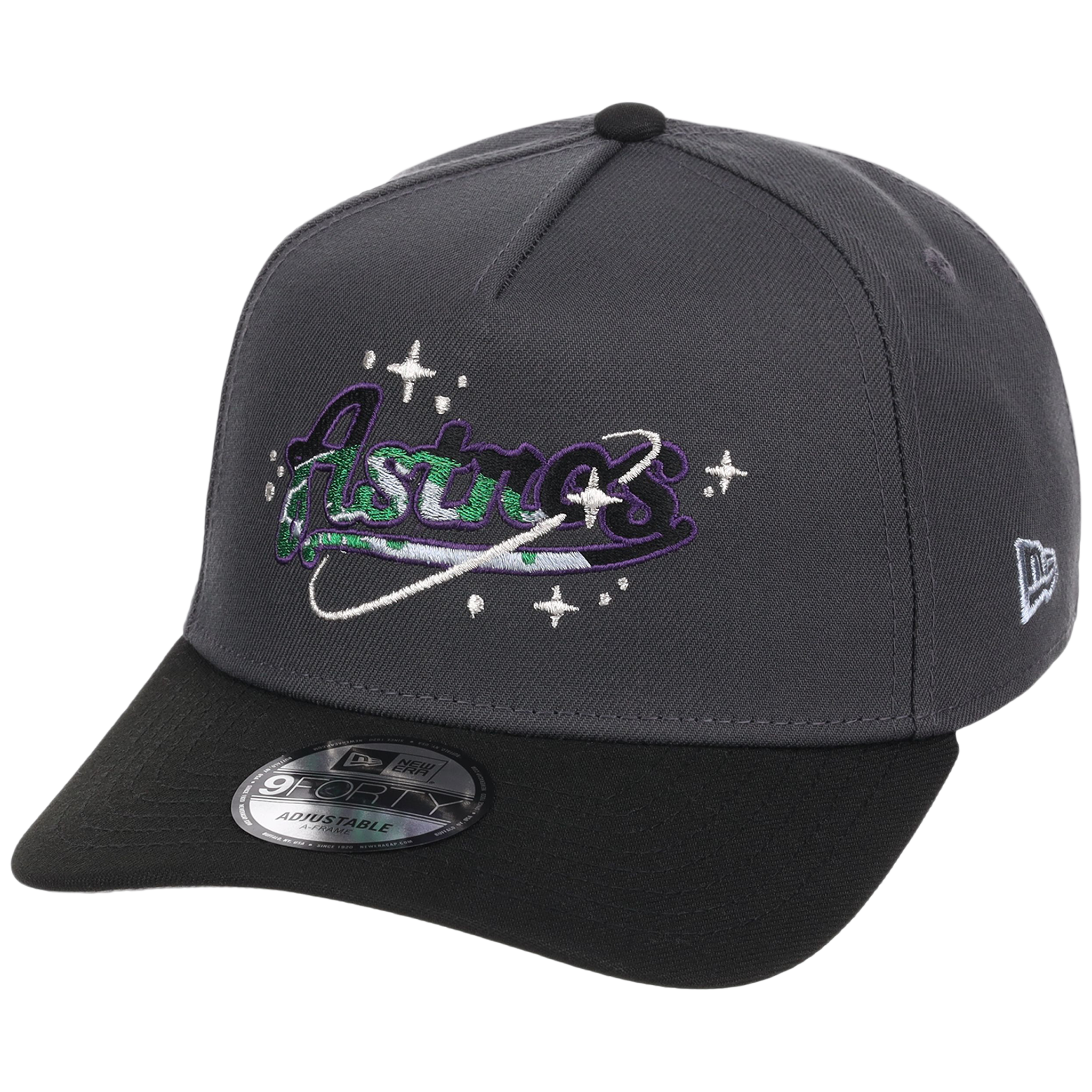Houston Astros Houston Crown the City 'Celestial Script' New Era 9FORTY (Dark Graphite/Black)
