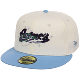 Houston Astros Houston Crown the City 'Celestial Script' New Era 59FIFTY (Chrome/Sky)