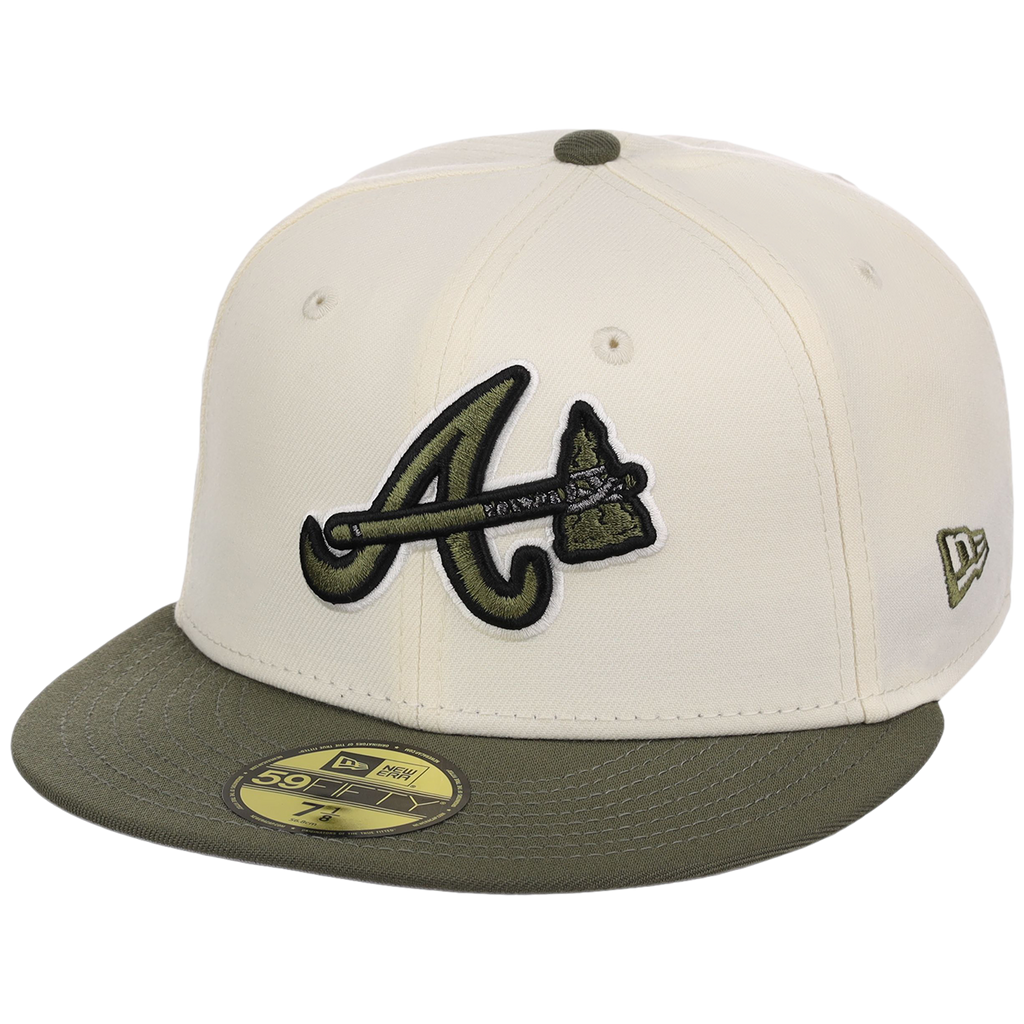 Atlanta Braves MLB Chrome Olive New Era 59FIFTY
