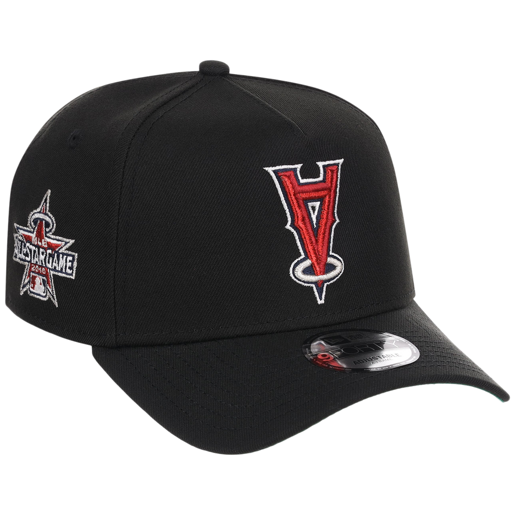 Anaheim Angels MLB Flipmode 2.0 Black Dome New Era 9FORTY A-Frame (Black/Black/Kelly Green)
