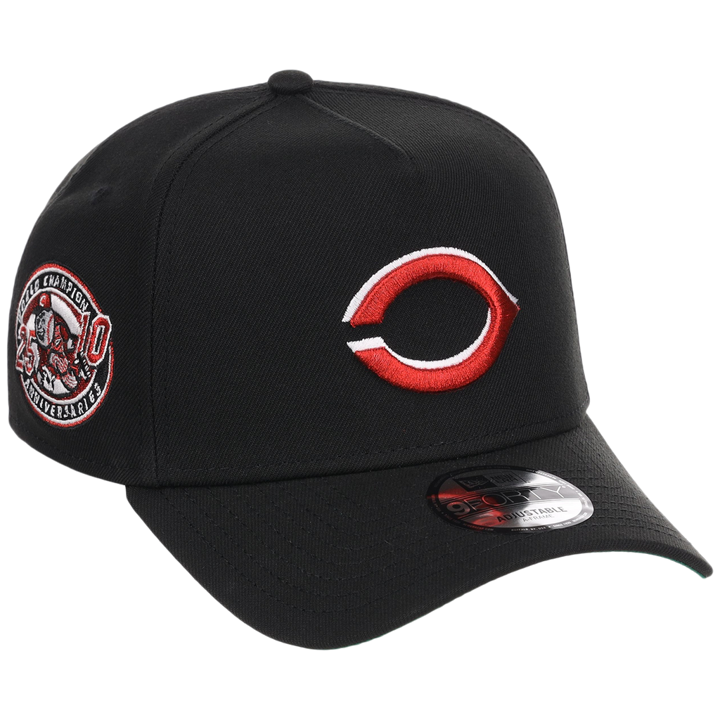 Cincinnati Reds MLB Flipmode 2.0 Black Dome New Era 9FORTY A-Frame (Black/Black/Kelly Green)
