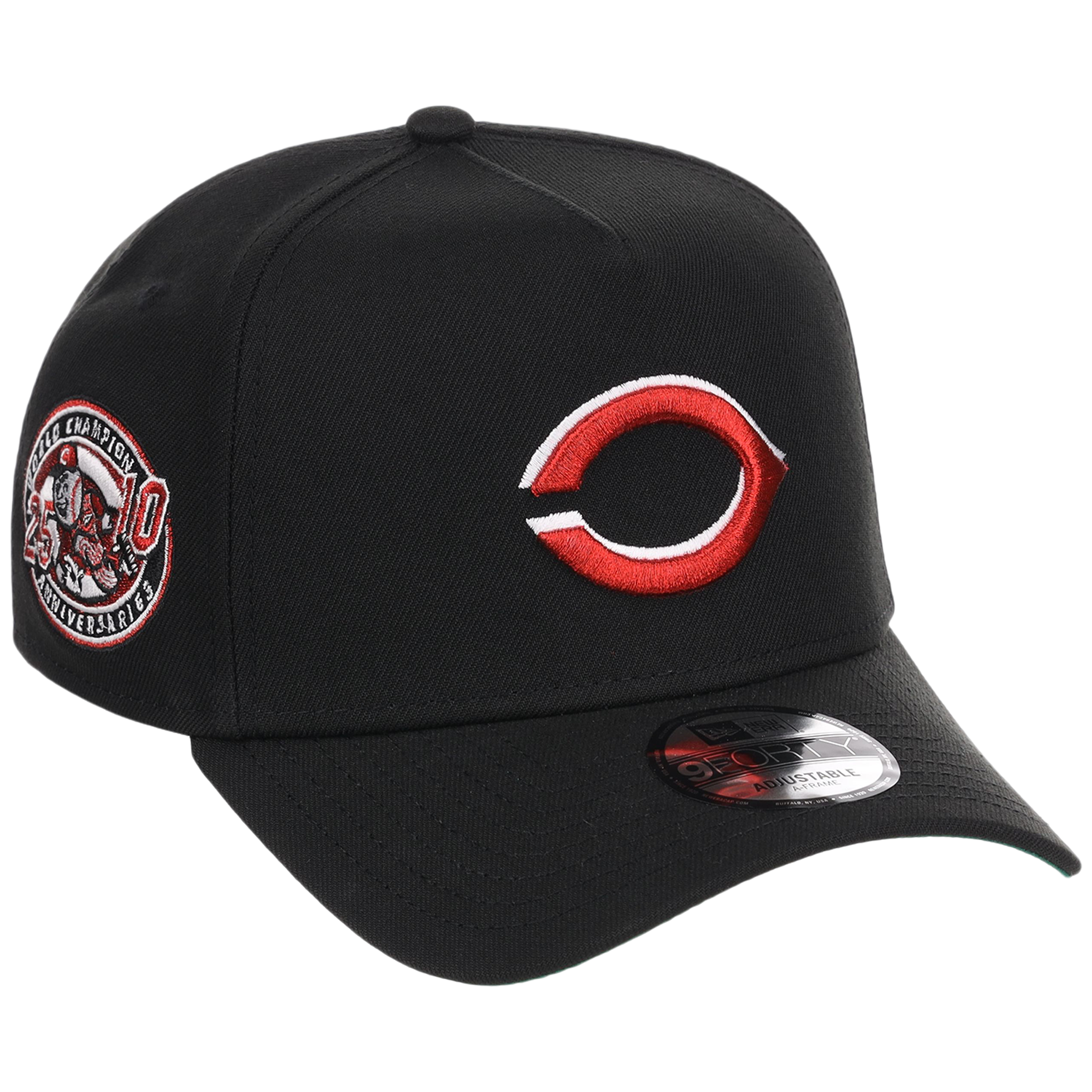 Cincinnati Reds MLB Flipmode 2.0 Black Dome New Era 9FORTY A-Frame (Black/Black/Kelly Green)