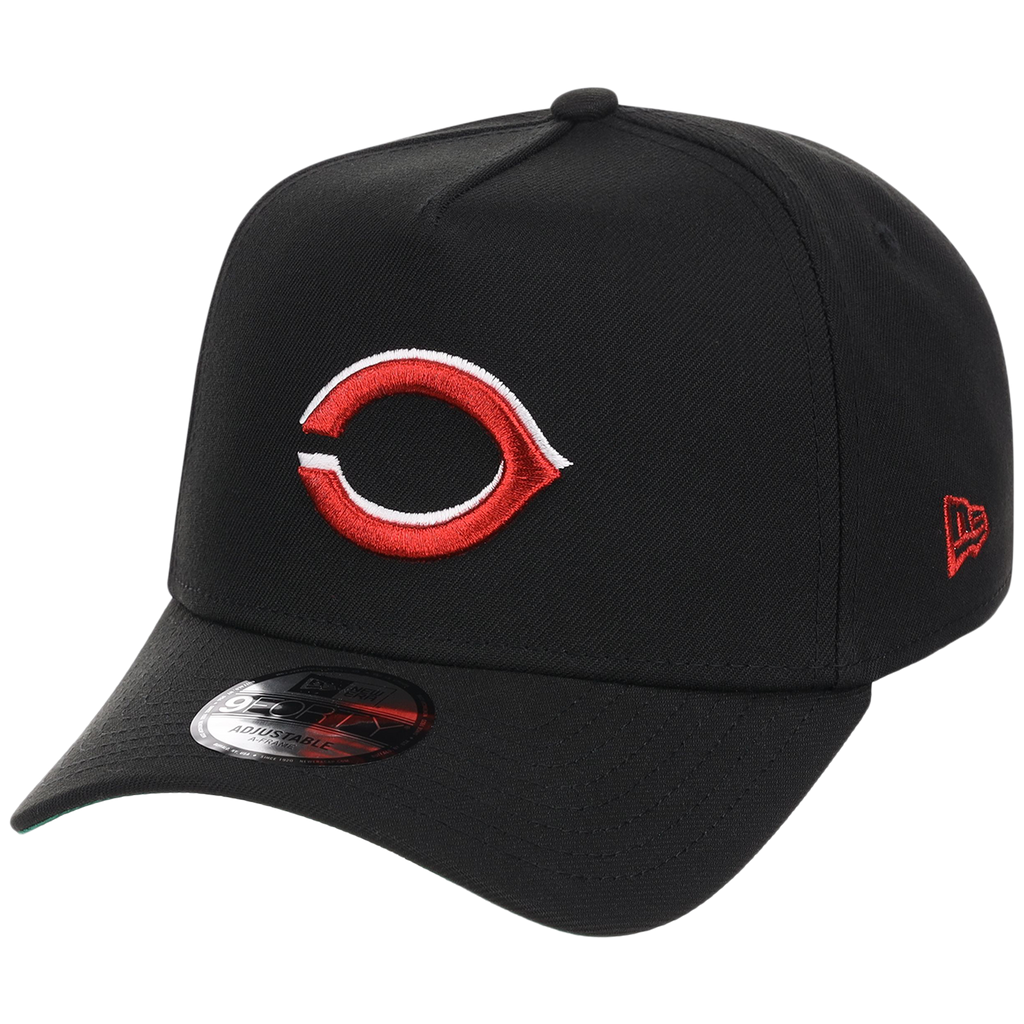 Cincinnati Reds MLB Flipmode 2.0 Black Dome New Era 9FORTY A-Frame (Black/Black/Kelly Green)