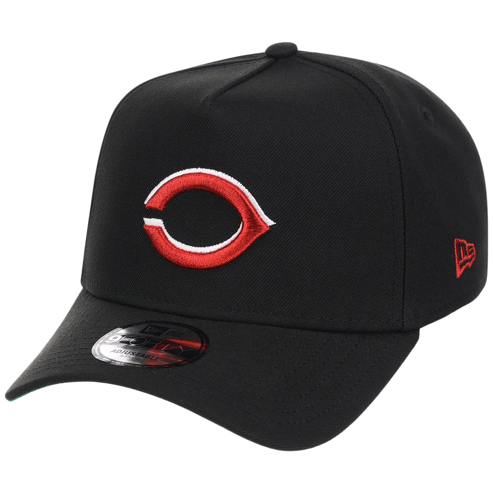 Cincinnati Reds MLB Flipmode 2.0 Black Dome New Era 9FORTY A-Frame (Black/Black/Kelly Green)