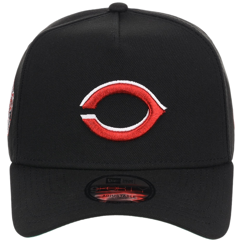 Cincinnati Reds MLB Flipmode 2.0 Black Dome New Era 9FORTY A-Frame (Black/Black/Kelly Green)