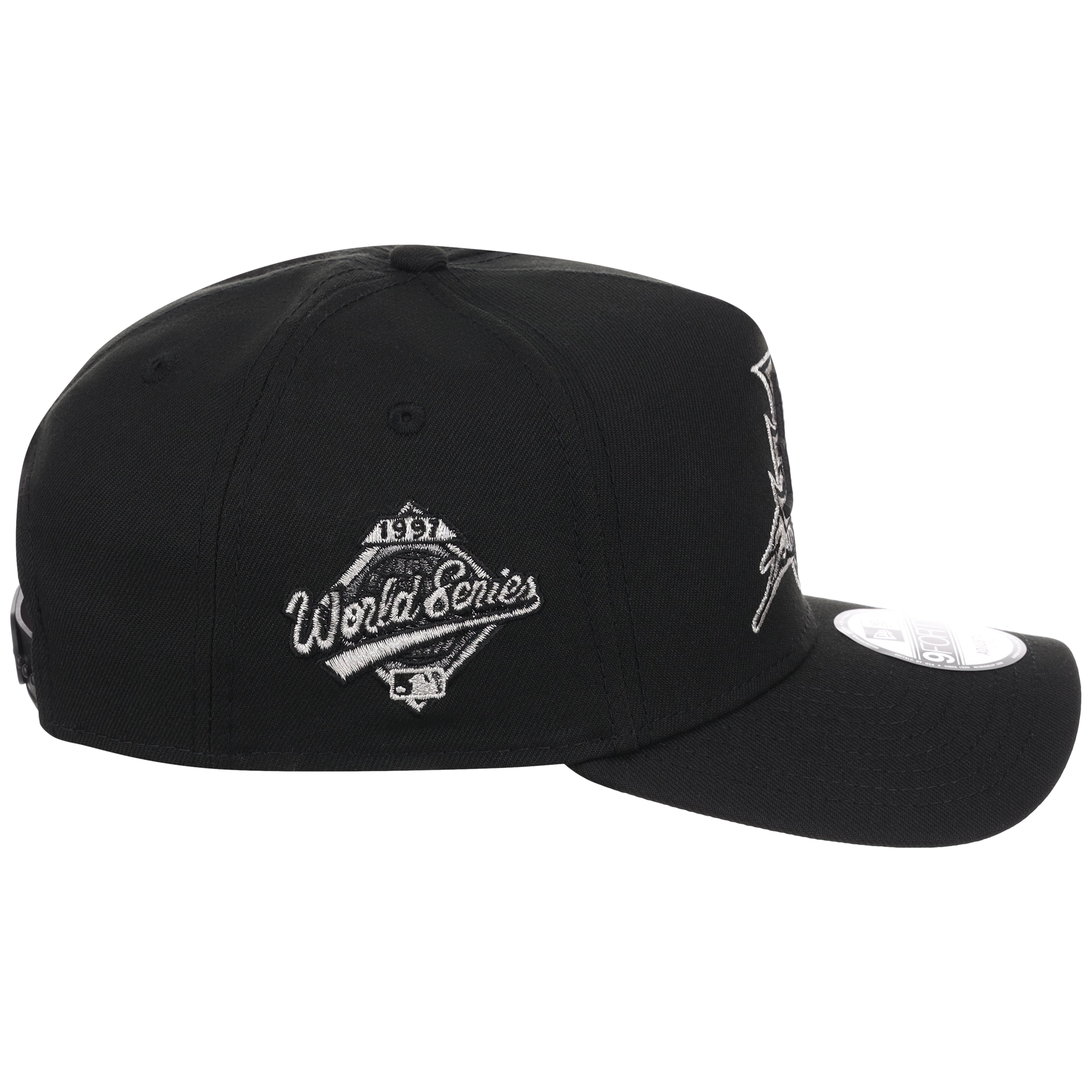 Florida Marlins MLB Flipmode 2.0 Liquid Titanium New Era 9FORTY A-Frame (Black/Black/Gray)