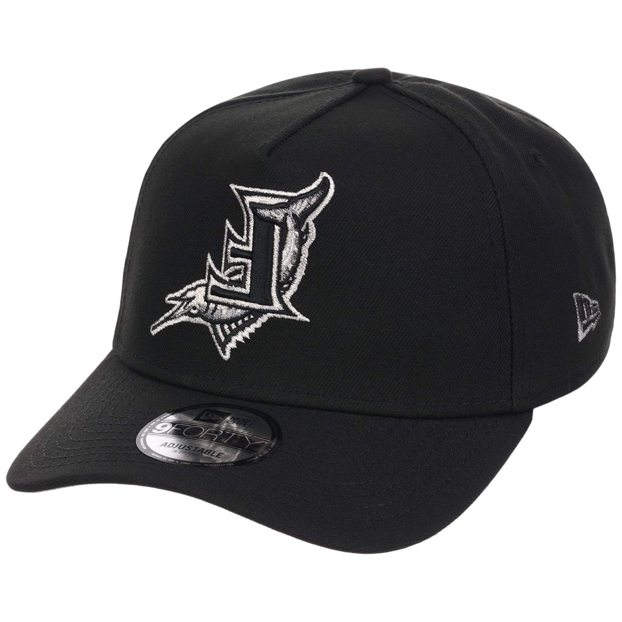 Florida Marlins MLB Flipmode 2.0 Liquid Titanium New Era 9FORTY A-Frame (Black/Black/Gray)