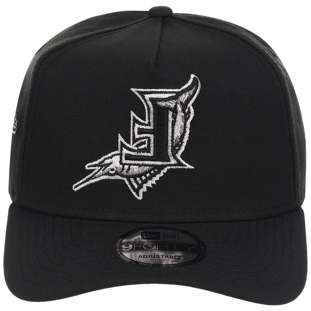 Florida Marlins MLB Flipmode 2.0 Liquid Titanium New Era 9FORTY A-Frame (Black/Black/Gray)