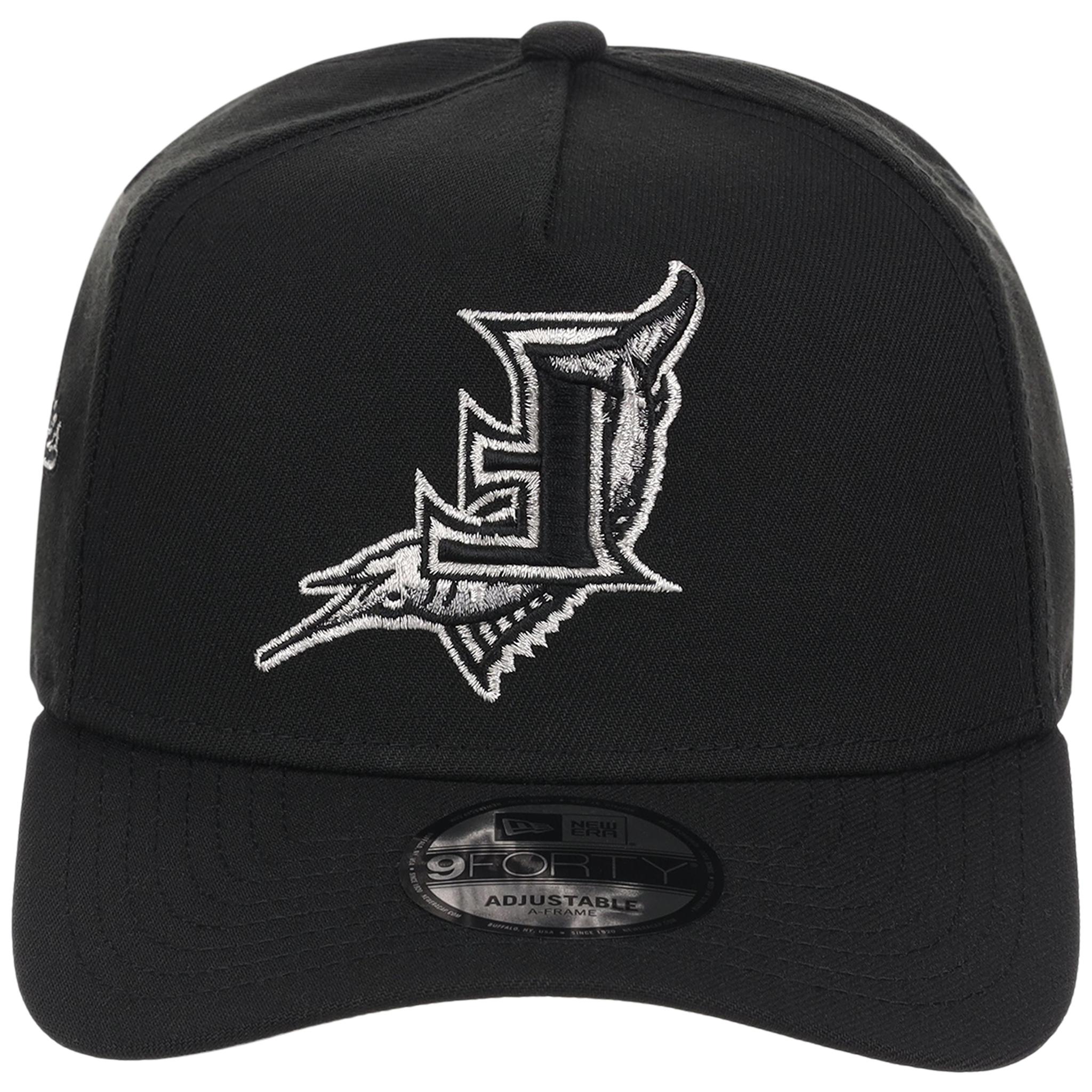 Florida Marlins MLB Flipmode 2.0 Liquid Titanium New Era 9FORTY A-Frame (Black/Black/Gray)