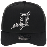 Florida Marlins MLB Flipmode 2.0 Liquid Titanium New Era 9FORTY A-Frame (Black/Black/Gray)