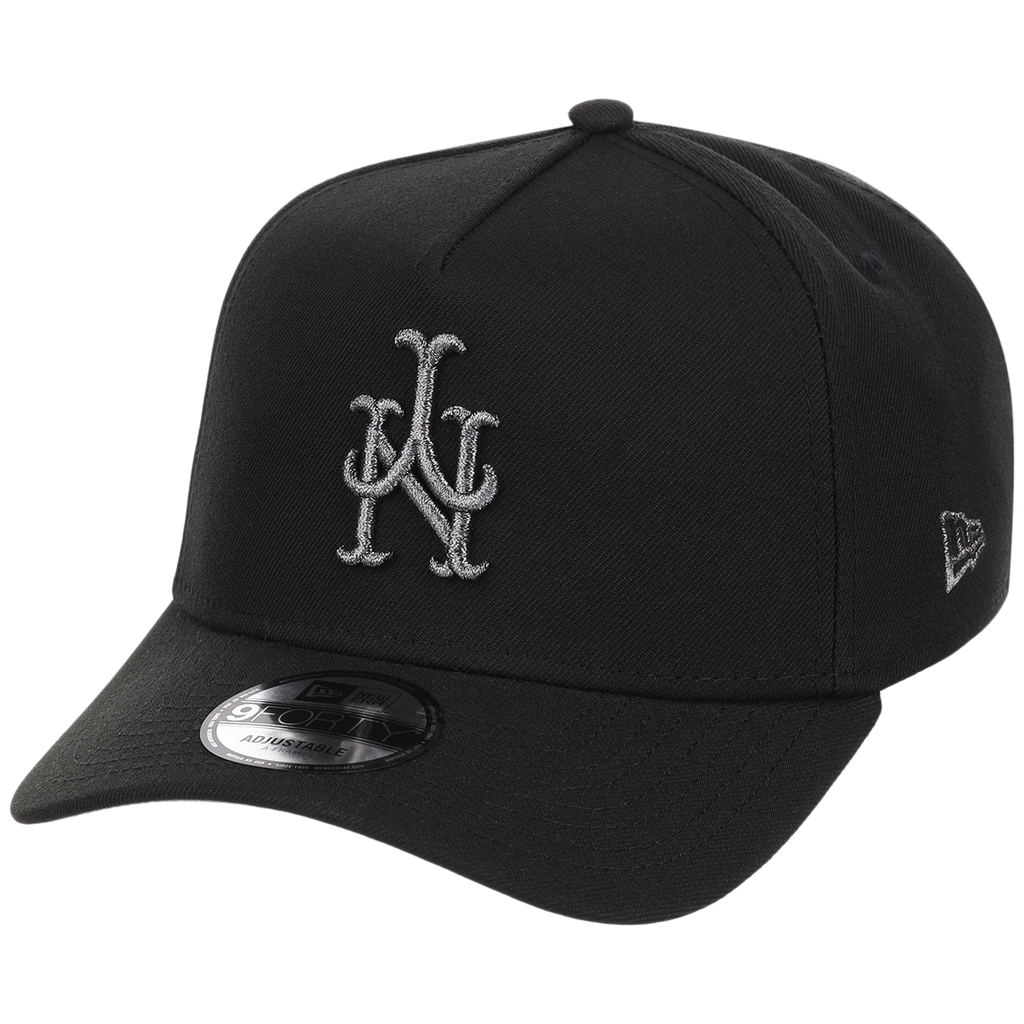 New York Mets MLB Flipmode 2.0 Liquid Titanium New Era 9FORTY A-Frame (Black/Black/Gray)