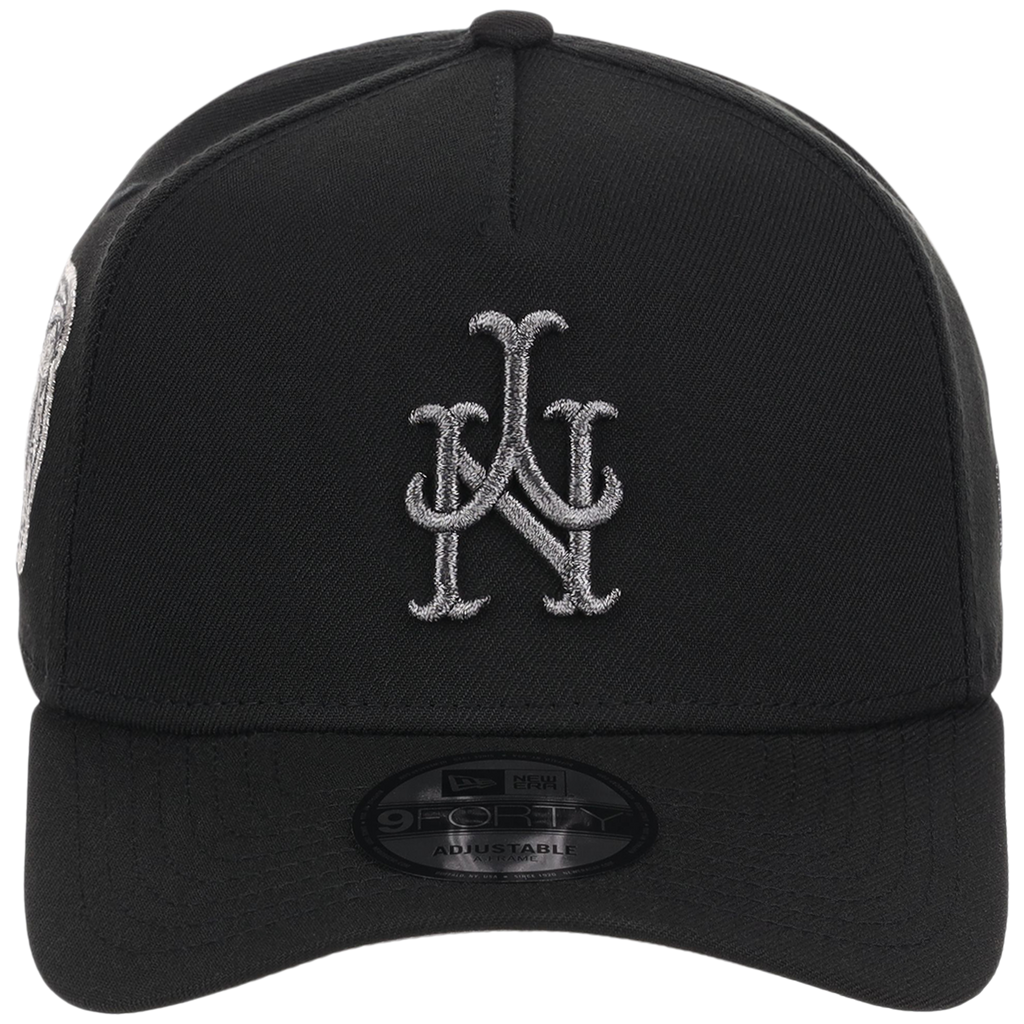 New York Mets MLB Flipmode 2.0 Liquid Titanium New Era 9FORTY A-Frame (Black/Black/Gray)