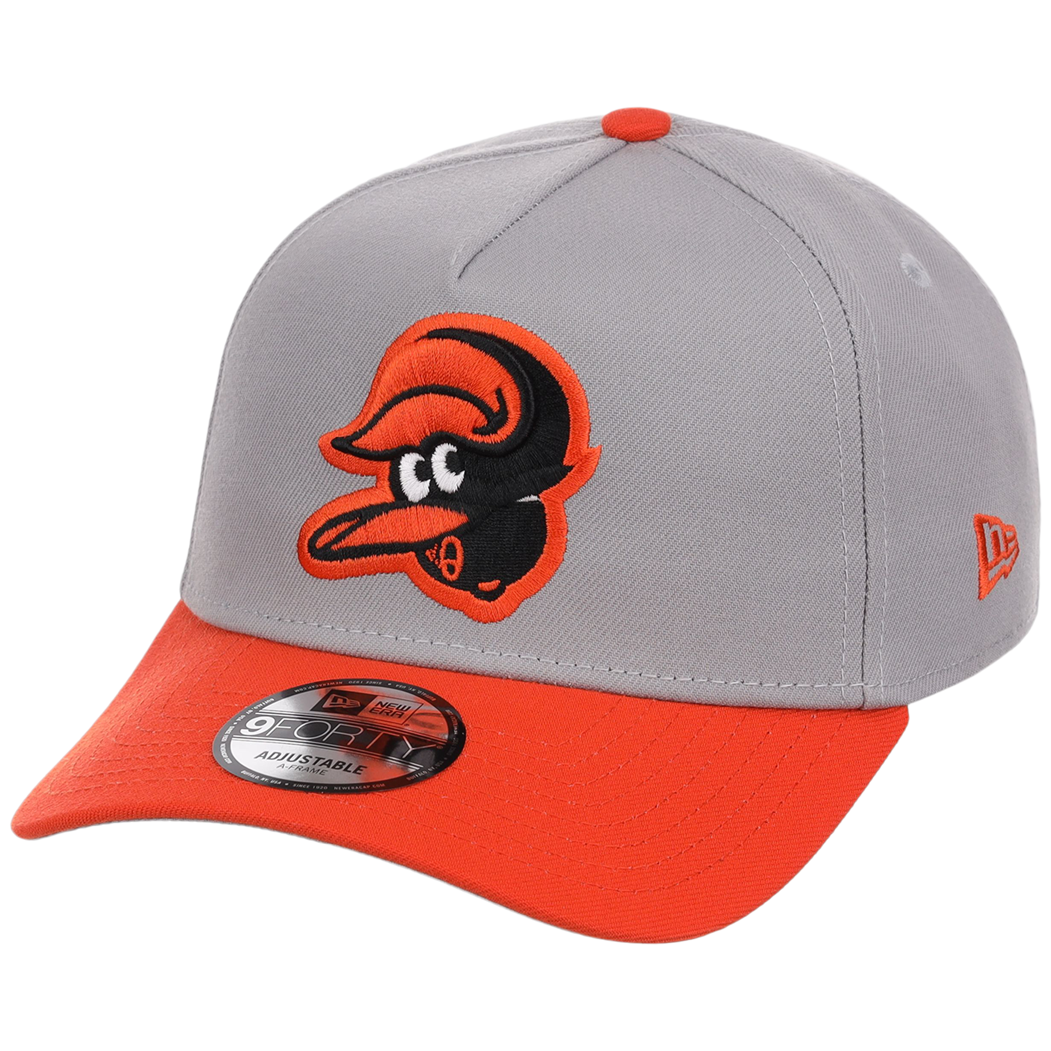Baltimore Orioles MLB Flipmode 2.0 New Era 9FORTY A-Frame (Gray/Orange/Gray)