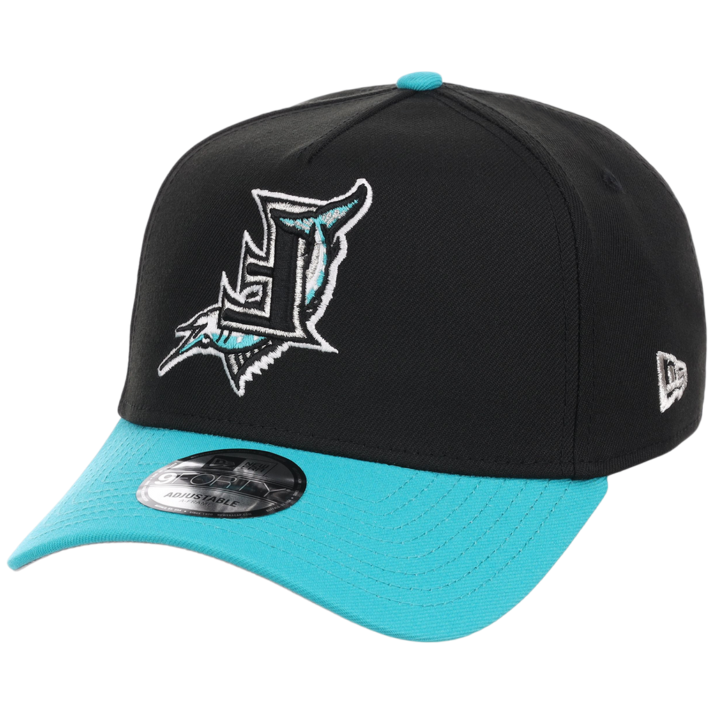 Florida Marlins MLB Flipmode 2.0 New Era 9FORTY A-Frame (Black/Teal/Gray)