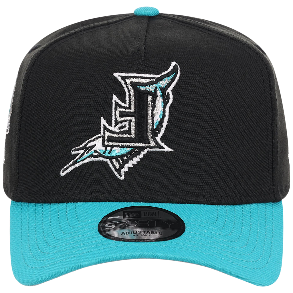 Florida Marlins MLB Flipmode 2.0 New Era 9FORTY A-Frame (Black/Teal/Gray)