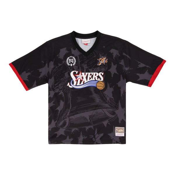 新品稀少/LIP CREAM/Jersey set up/SIZE L Philadelphia 76ers NBA Goal Line Soccer Jersey Mitchell & Ness