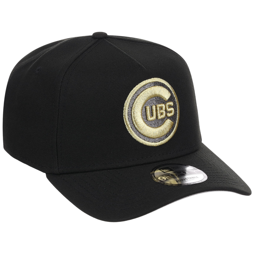 Chicago Cubs MLB Black x Gold FASHION CORE New Era 9FORTY A-Frame