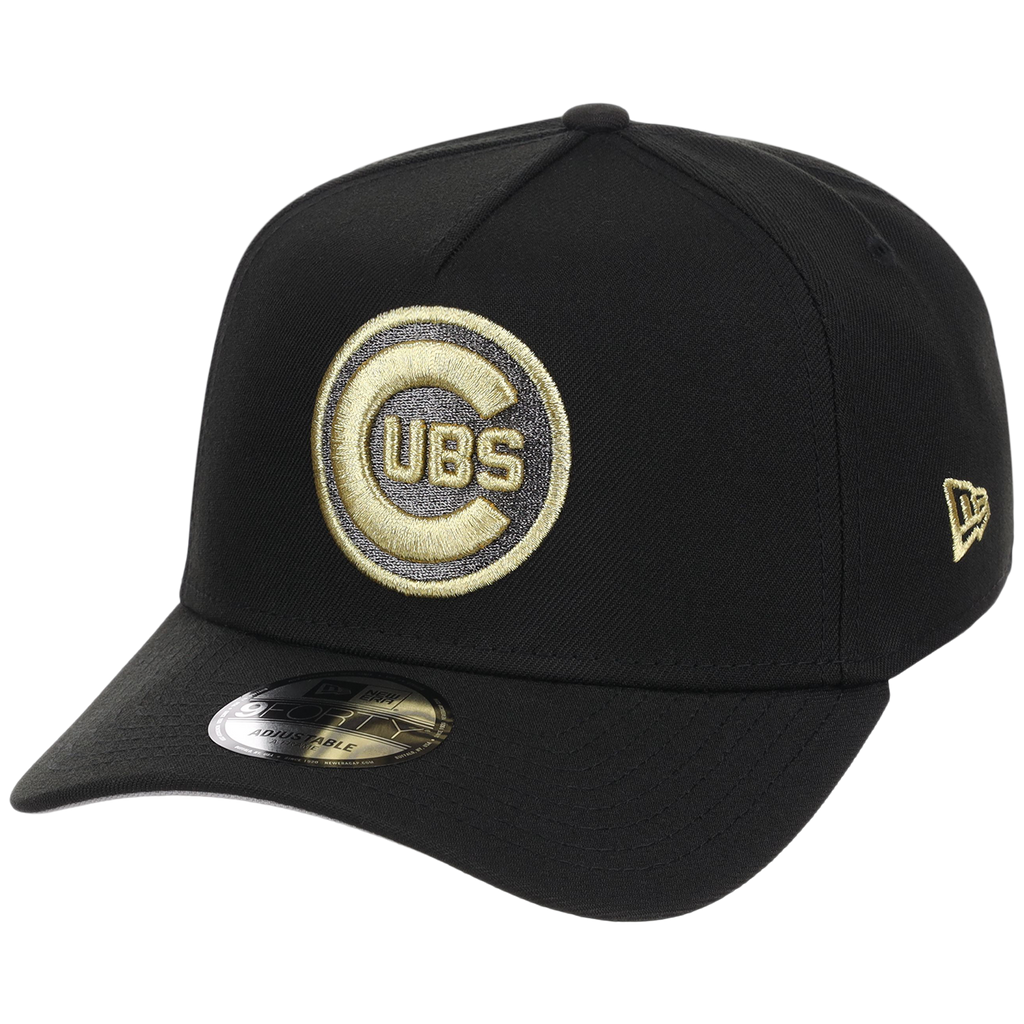 Chicago Cubs MLB Black x Gold FASHION CORE New Era 9FORTY A-Frame