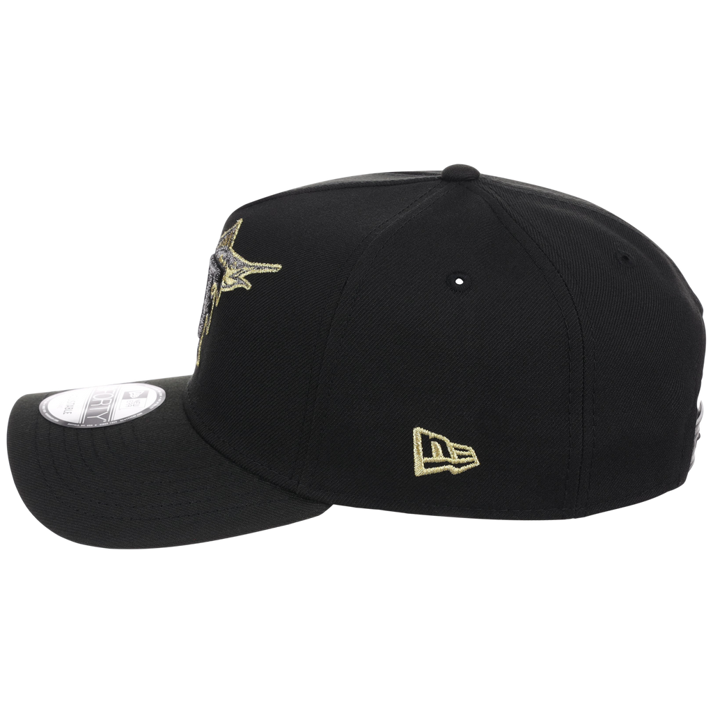 Miami Marlins MLB Black x Gold FASHION CORE New Era 9FORTY A-Frame