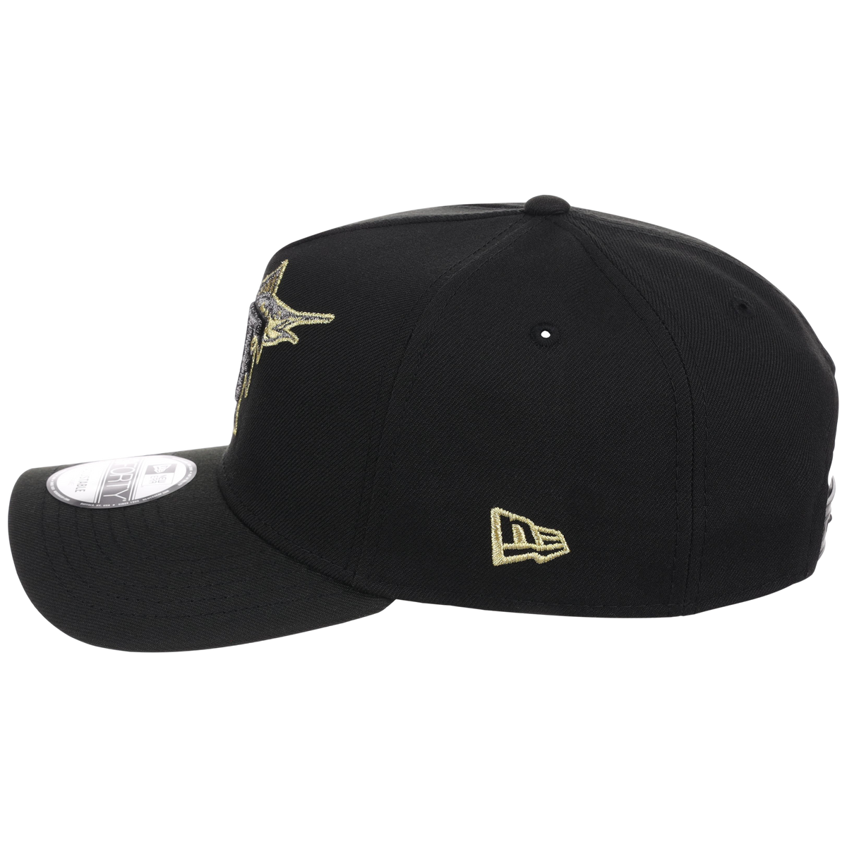 Miami Marlins MLB Black x Gold FASHION CORE New Era 9FORTY A-Frame