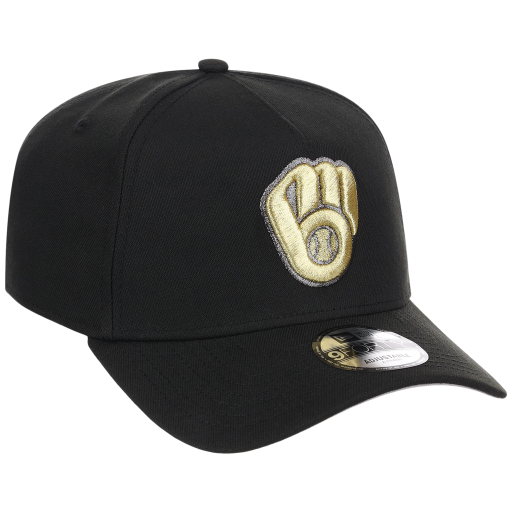 Milwaukee Brewers MLB Black x Gold FASHION CORE New Era 9FORTY A-Frame