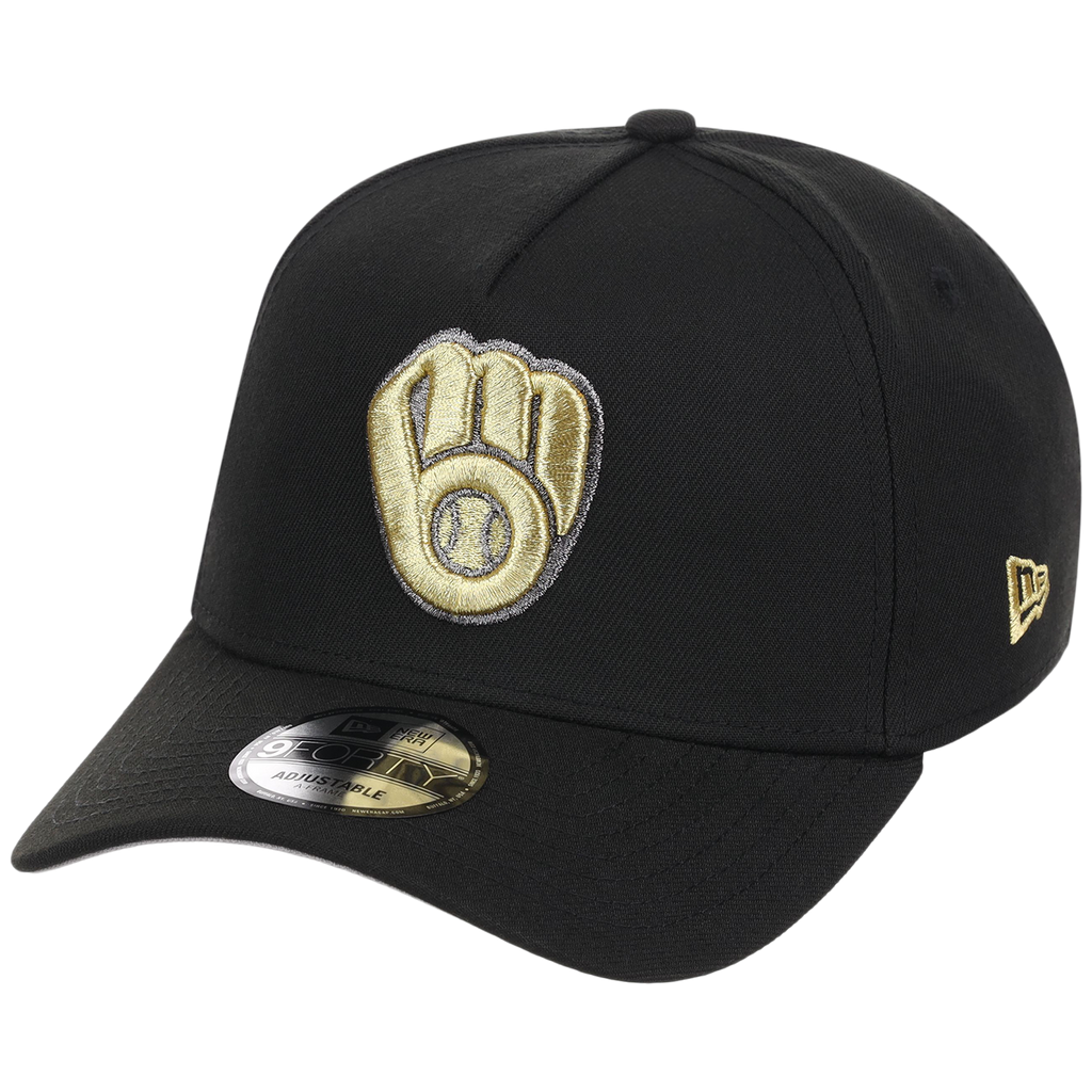 Milwaukee Brewers MLB Black x Gold FASHION CORE New Era 9FORTY A-Frame