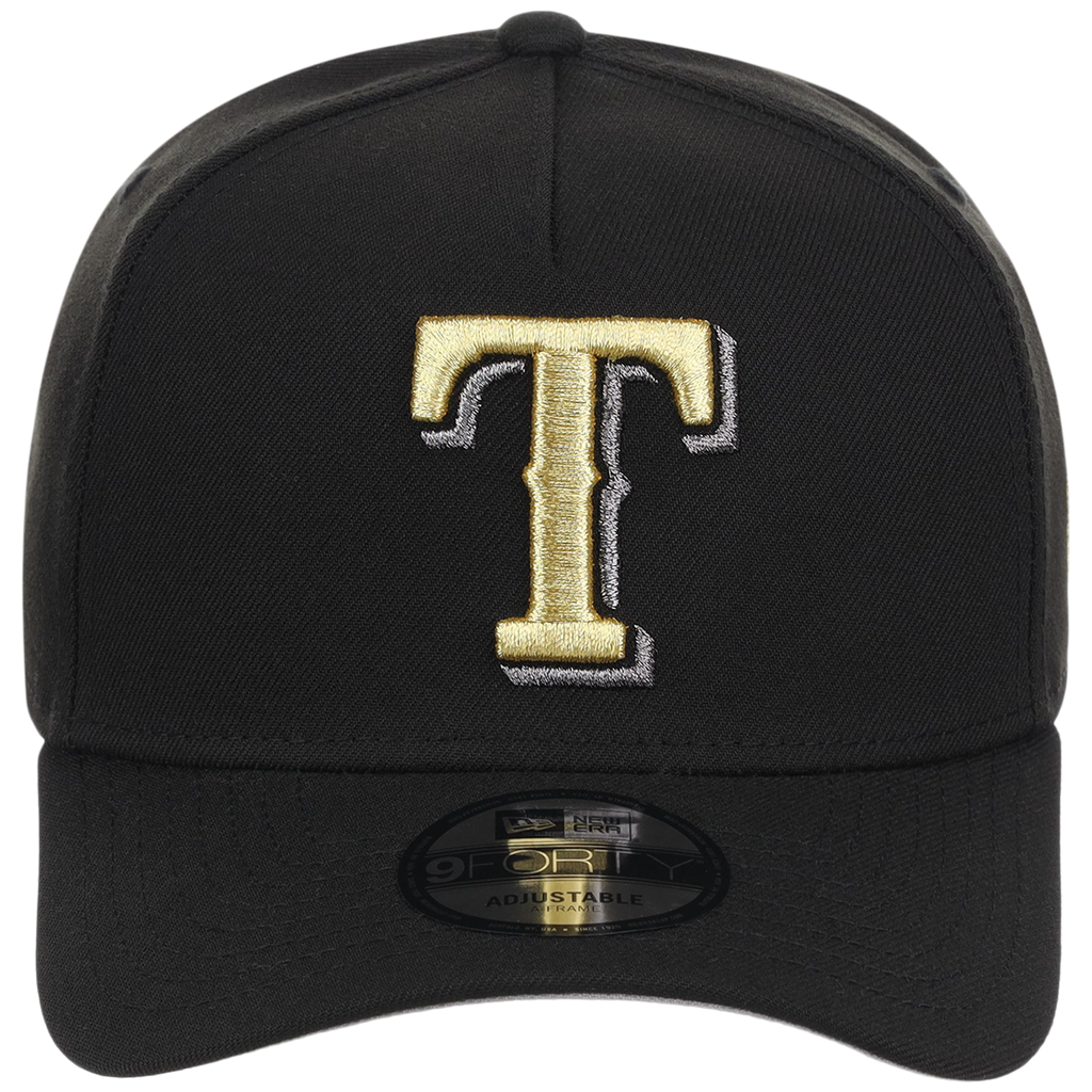 Texas Rangers MLB Black x Gold FASHION CORE New Era 9FORTY A-Frame