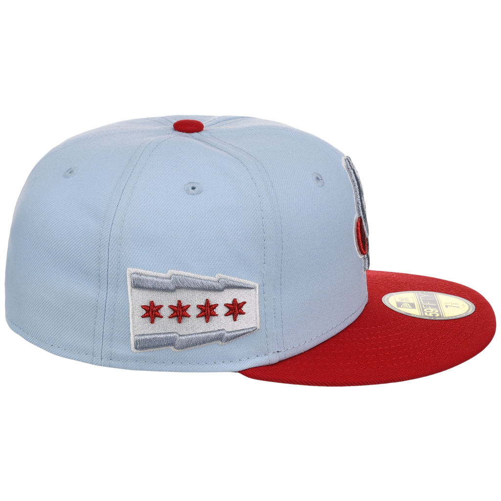 Chicago Cubs Northside Chicago Crown the City New Era 59FIFTY (Sky Blue/Red)