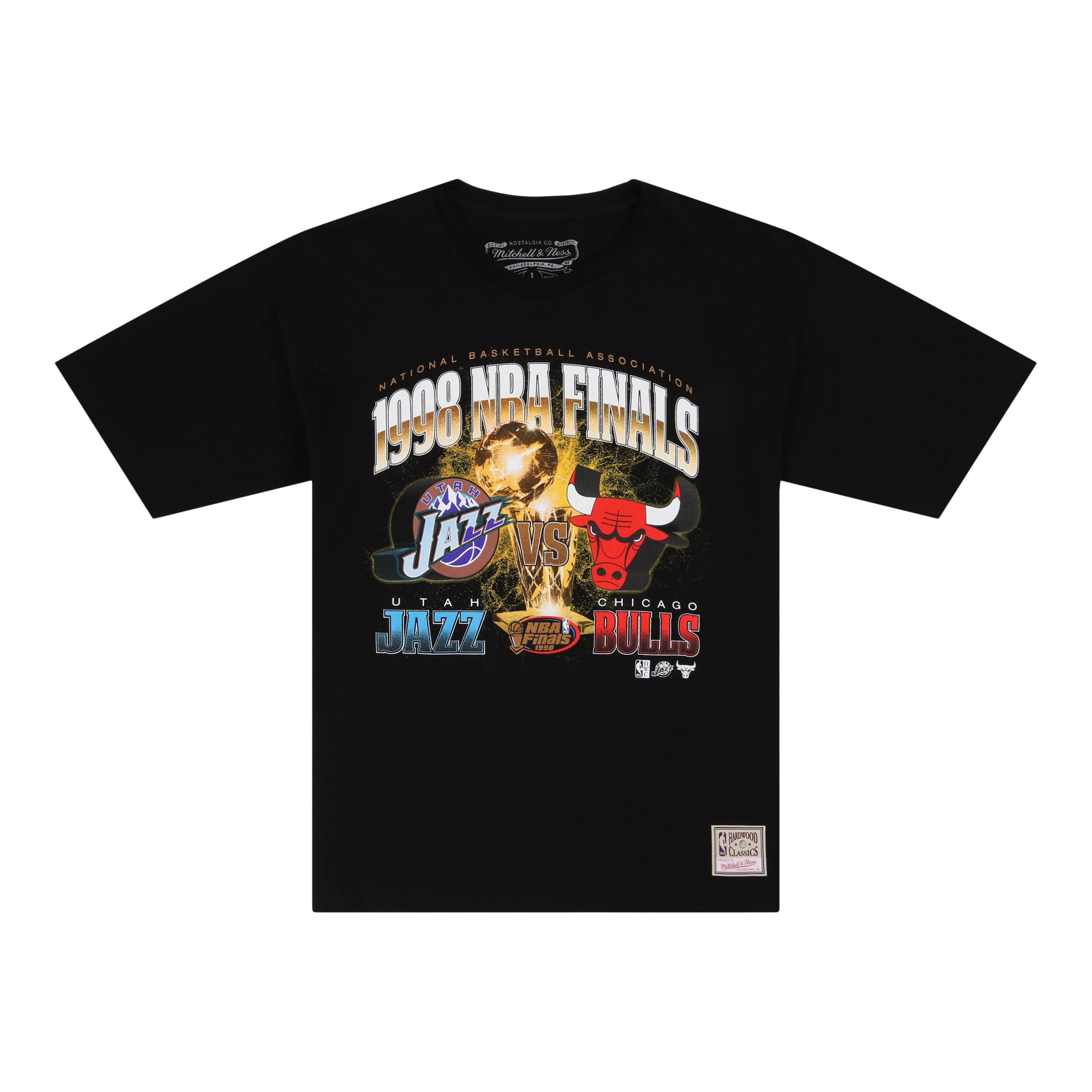Chicago Bulls vs Utah Jazz 1998 NBA Historic Finals Mitchell & Ness T-Shirt - Team Logos