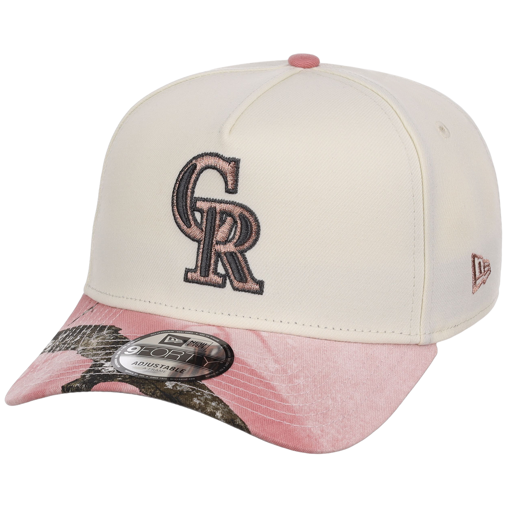Colorado Rockies MLB Chrome Pink Realtree New Era 9FORTY A-Frame