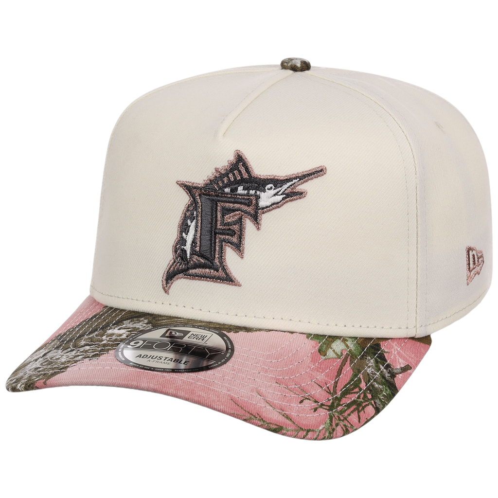 Miami Marlins MLB Chrome Pink Realtree New Era 9FORTY A-Frame
