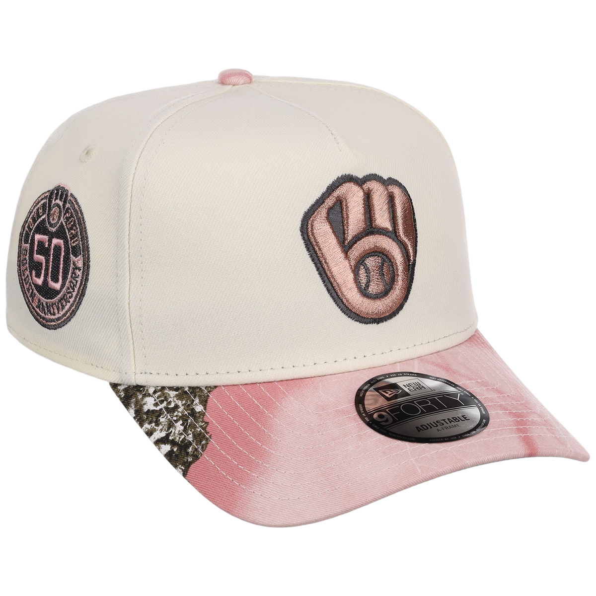 Milwaukee Brewers MLB Chrome Pink Realtree New Era 9FORTY A-Frame