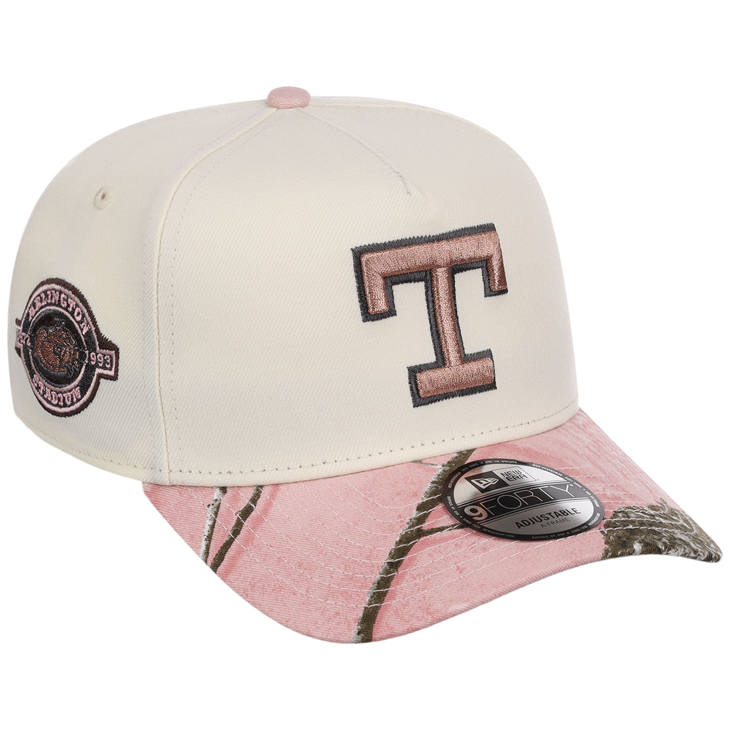 Texas Rangers MLB Chrome Pink Realtree New Era 9FORTY A-Frame