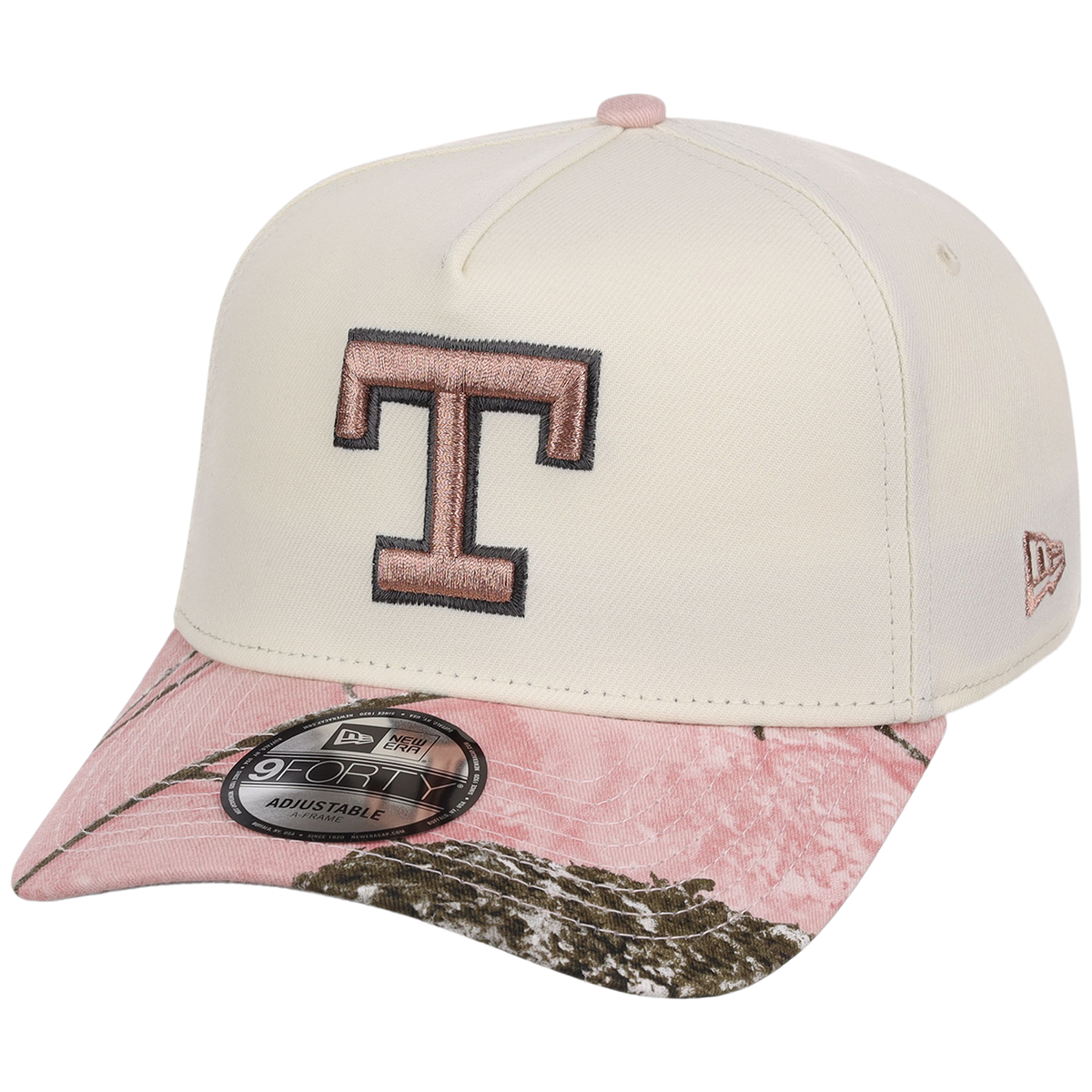 Texas Rangers MLB Chrome Pink Realtree New Era 9FORTY A-Frame