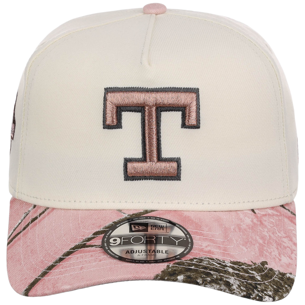 Texas Rangers MLB Chrome Pink Realtree New Era 9FORTY A-Frame